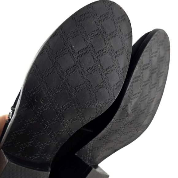 VIONIC Women's Joy Serena Black Suede Ankle Boots Side Zip Arch Support Size 8M - Picture 13 of 14